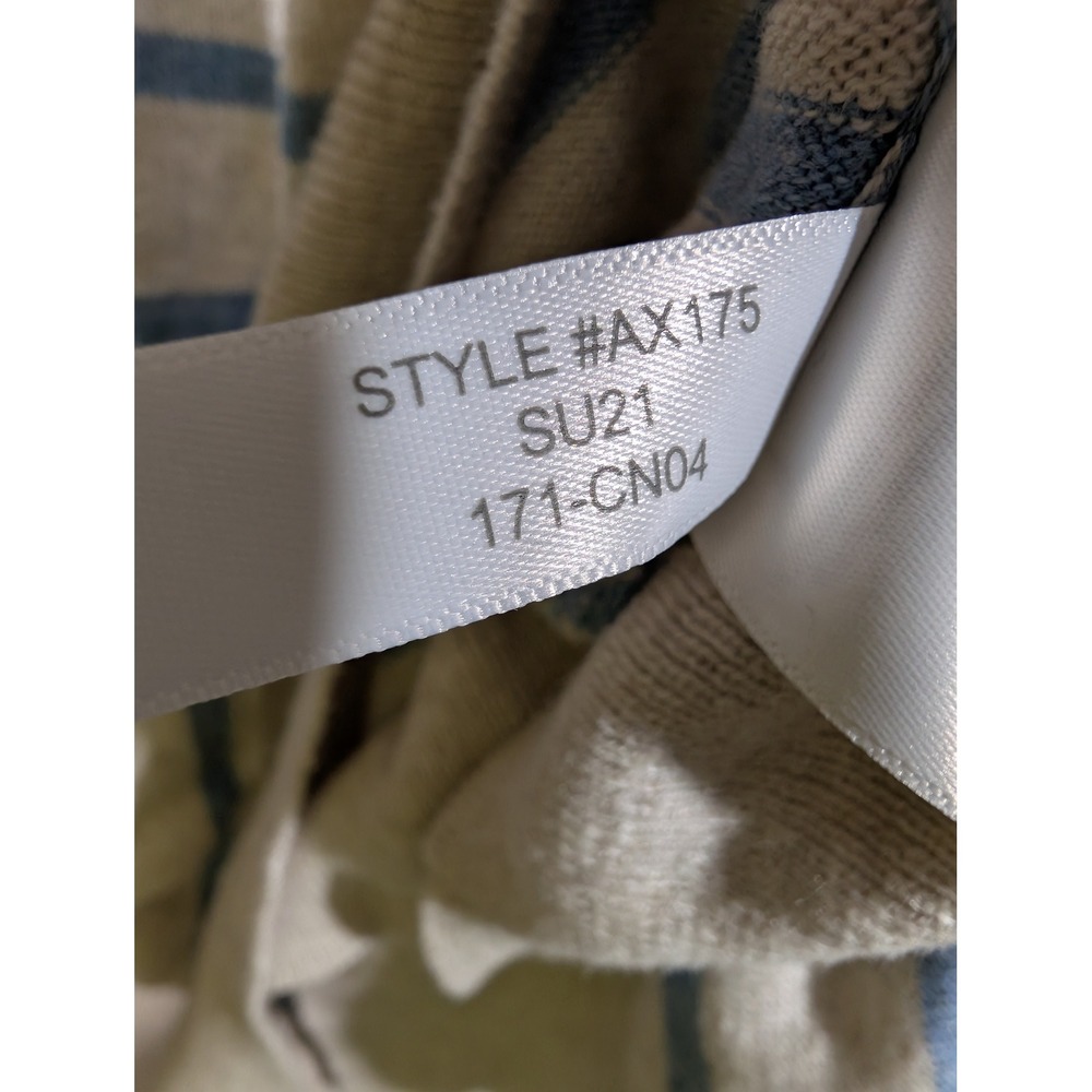 J.Crew Mens Large Blue Beige Striped Lightweight Knit Hoodie AX175 SU21 - Picture 4 of 8